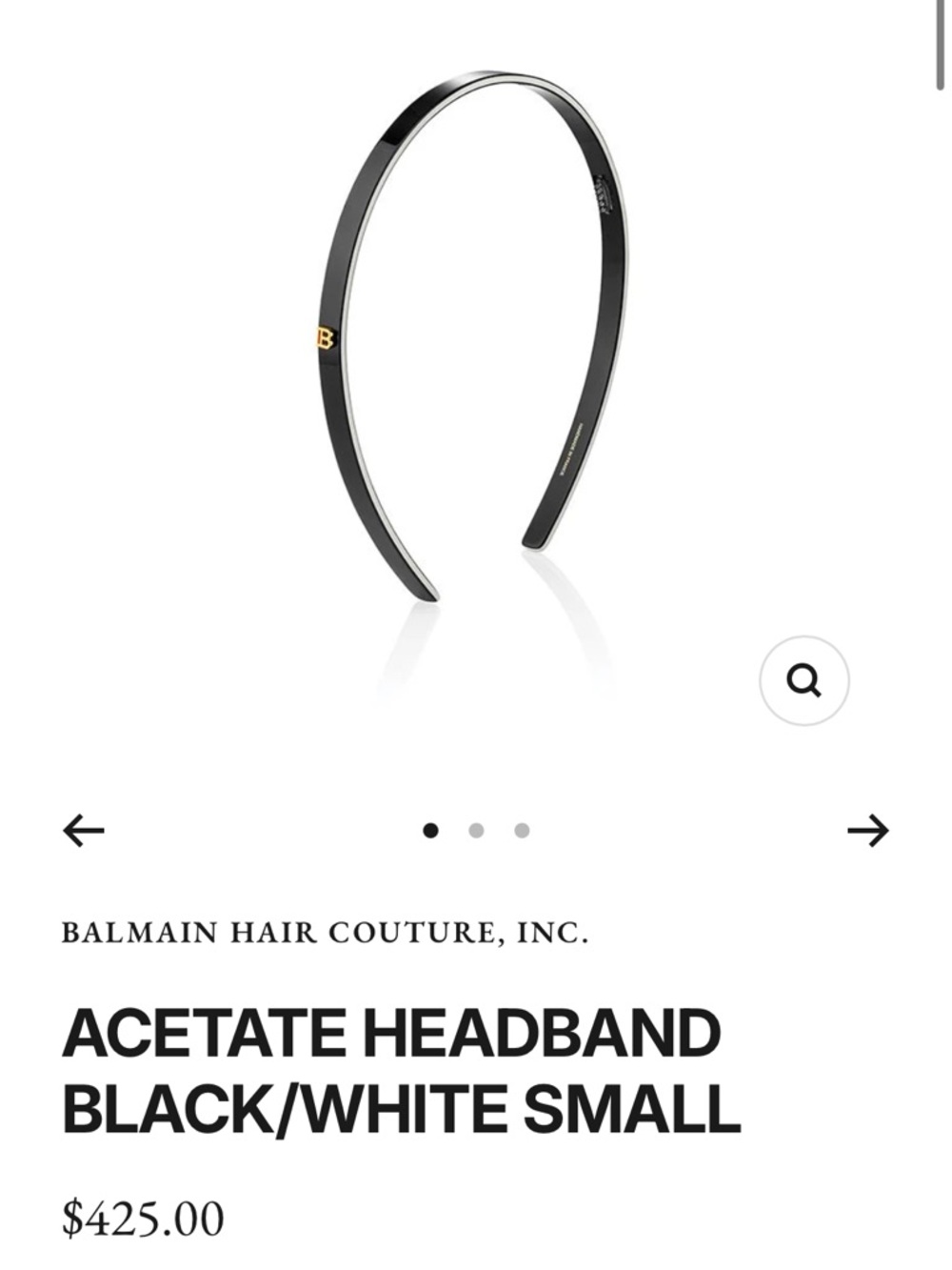 Acetate Headband Black